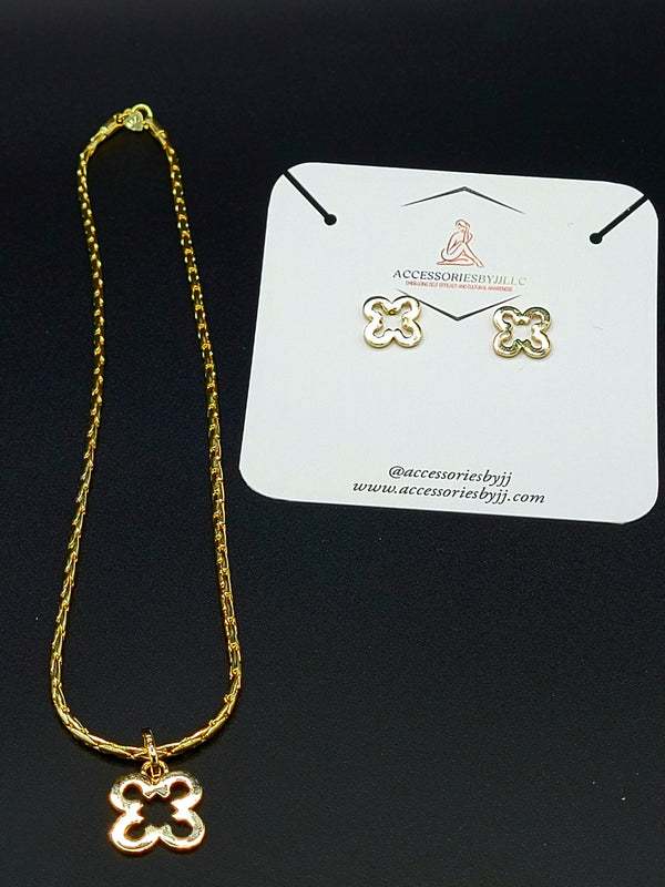 Adinkra Agyinduwura Necklace & Earring Set