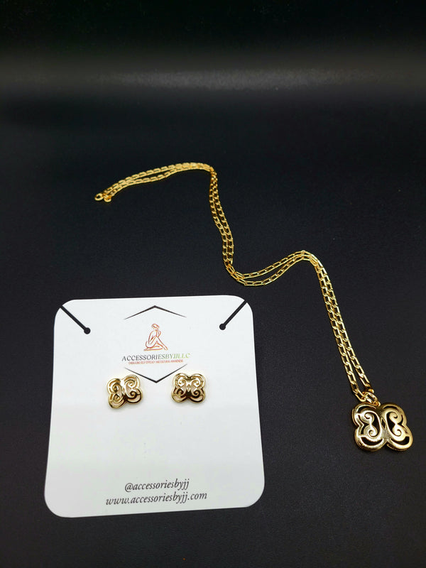 Adinkra Dwennimmen Necklace & Earring Set