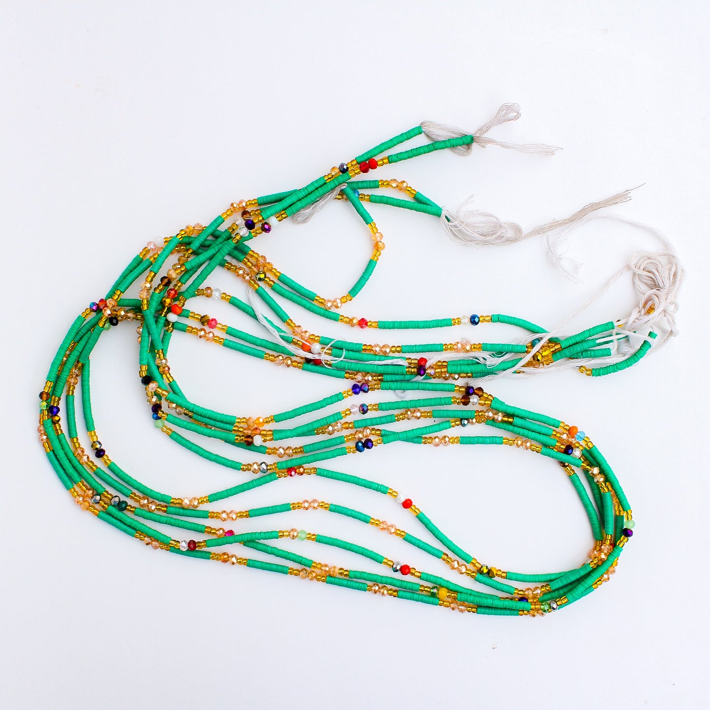 Golden Pink/Green Party Waist Beads