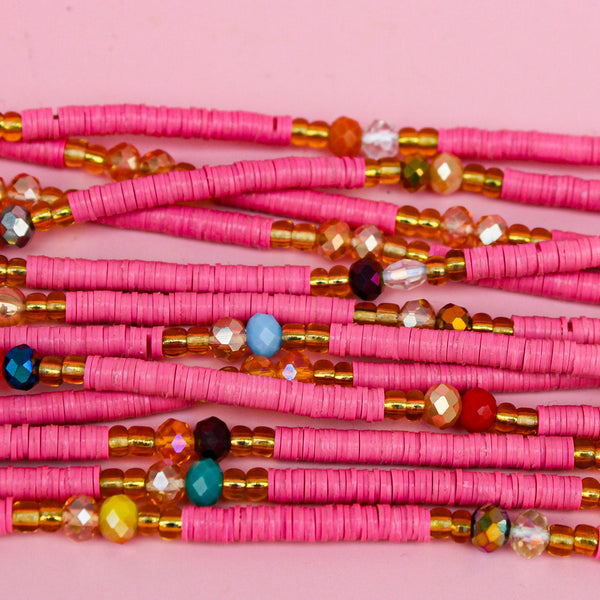 Golden Pink/Green Party Waist Beads