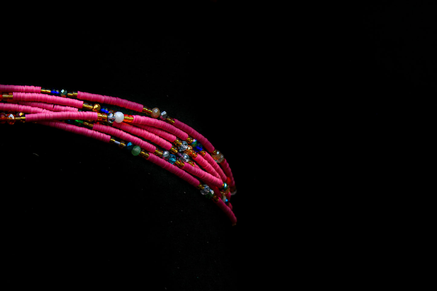 Golden Pink/Green Party Waist Beads