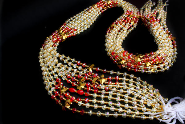 Red Golden Butterfly Effect Waist Bead