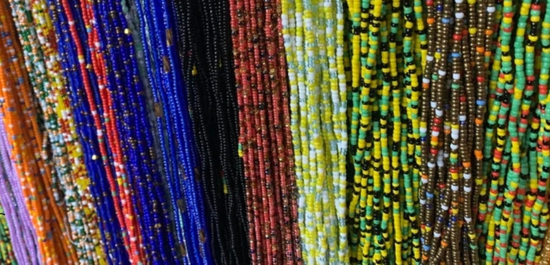 Wholesale Mixture Of Glass Seed Waist Beads & Crystal Waist Beads